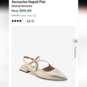 Aerosoles Napoli Metallic Gold Slingback Flat